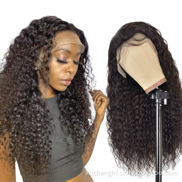 Raw Indian Virgin Human Hair Full Lace Front Wig For Black Women Wholesale Remy Loose Deep Wave Hair Hd 4x4 5x5 Lace Closure Wig